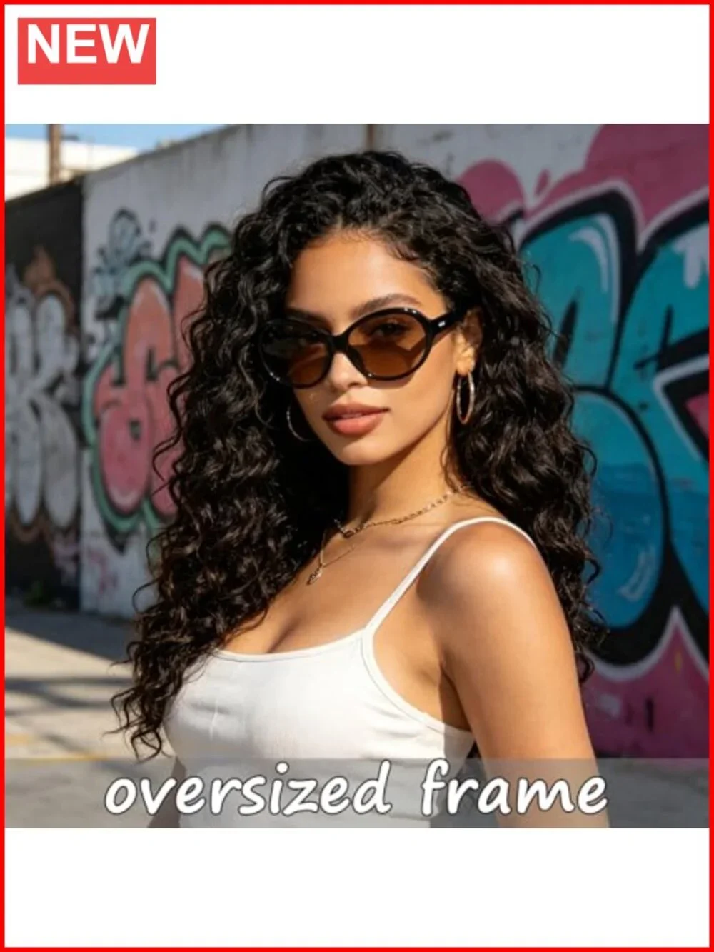Women's Oversized Wrap Around Sunglasses UV400 Protection Retro Oval Shades